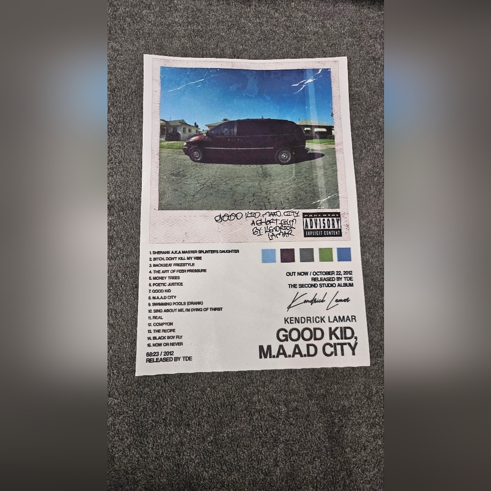 Kendrick Lamar canvas poster size 8 inches by 12 inches, album Good Kid M.A.A.D